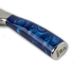 Shinrai Knives - Damascus Print Epoxy Sapphire Nakiri mes 18 cm