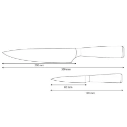Shinrai Knives - Damascus Print 2-delige Messenset - Koksmes + Schilmes