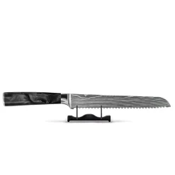 Shinrai Knives - Damascus Print Epoxy Onyx Broodmes 20 cm