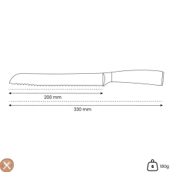 Shinrai Knives - Damascus Print Epoxy Onyx Broodmes 20 cm