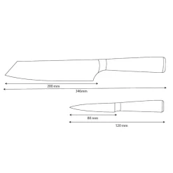 Shinrai Knives - Damascus Print 2-delige Messenset - Kiritsuke + Schilmes