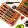 Shinrai Knives - Damascus Print 9-delige Messenset + Magnetisch Messenblok Dubbelzijdig