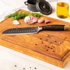 Shinrai Knives - Damascus Print 9-delige Messenset + Magnetisch Messenblok Dubbelzijdig