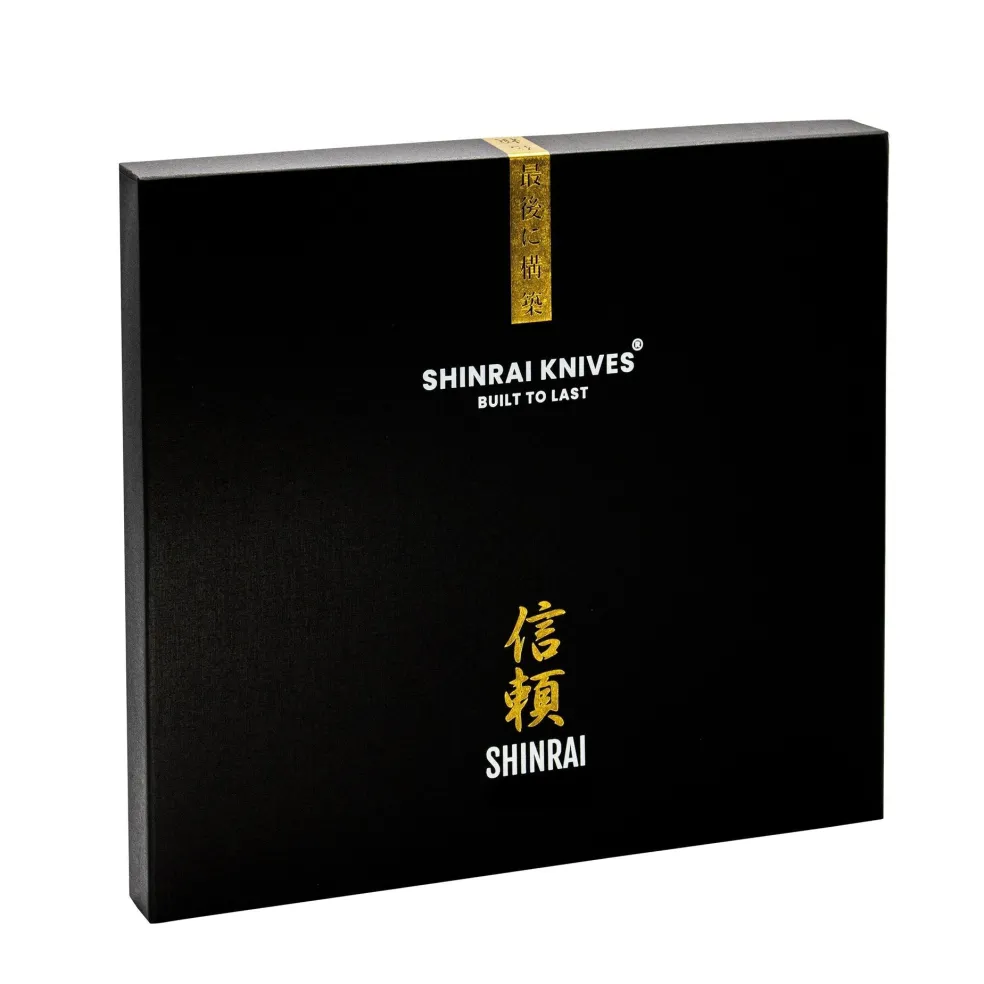 Shinrai Knives - Damascus Print 9-delige Messenset + Magnetisch Messenblok Dubbelzijdig