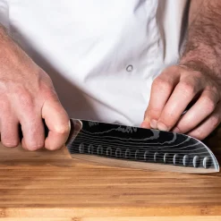 Shinrai Knives - Damascus Print 9-delige Messenset + Magnetisch Messenblok Dubbelzijdig