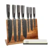 Shinrai Knives - Damascus Print 7-delige Messenset + Messenblok + Slijpsteen