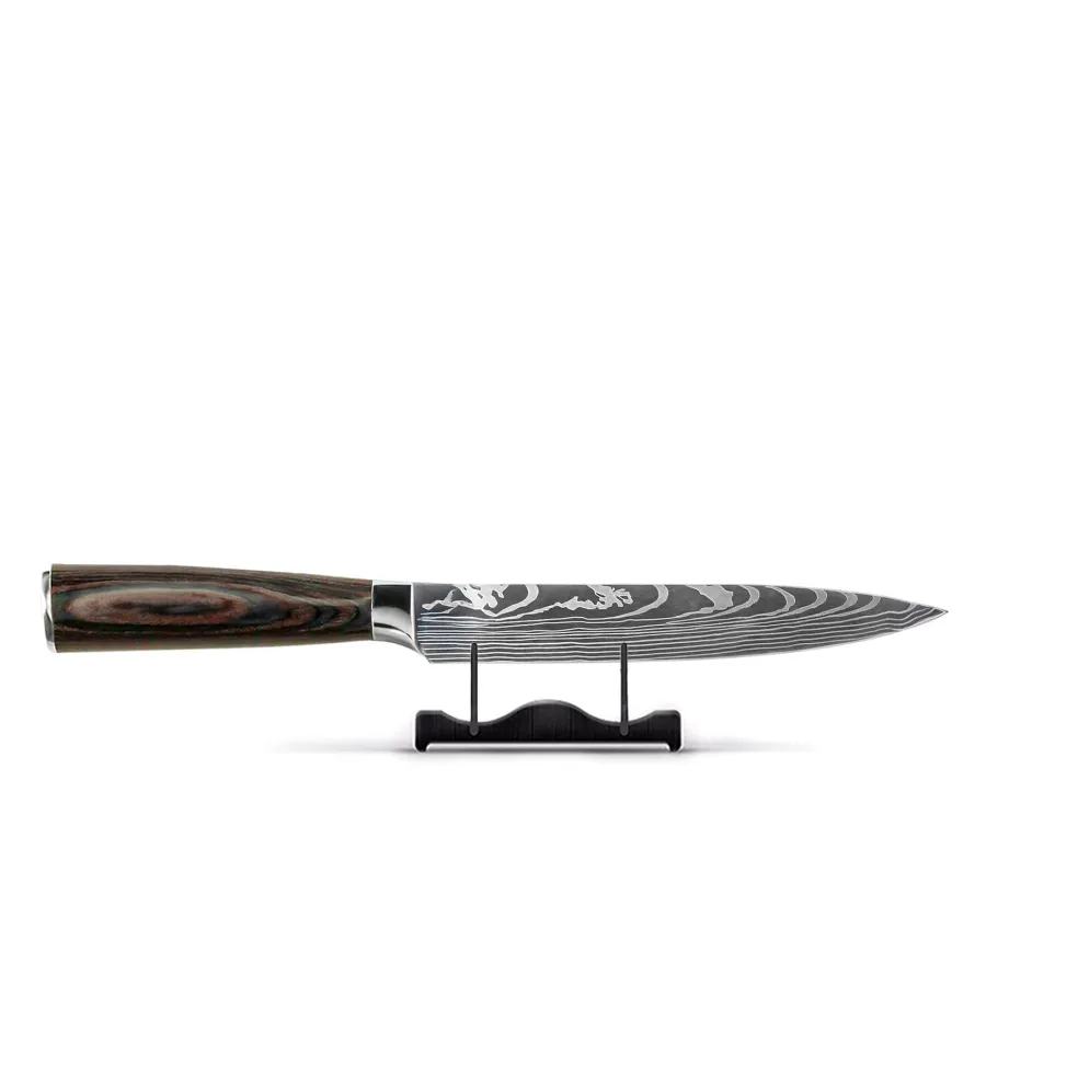 Shinrai Knives - Damascus Print 7-delige Messenset + Messenblok + Slijpsteen