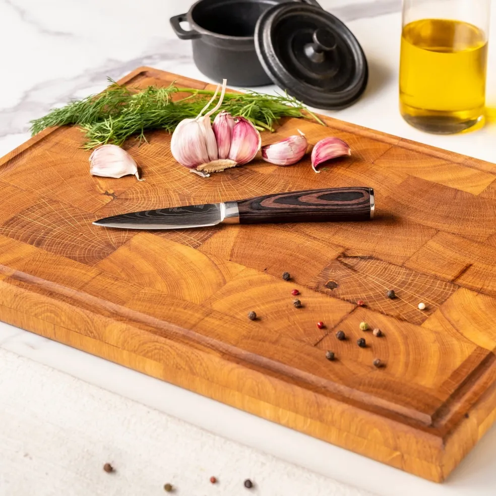 Shinrai Knives - Damascus Print 7-delige Messenset + Messenblok Robur