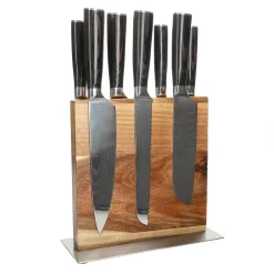 Shinrai Knives - Damascus Print 7-delige Messenset + Messenblok Cito dubbelzijdig