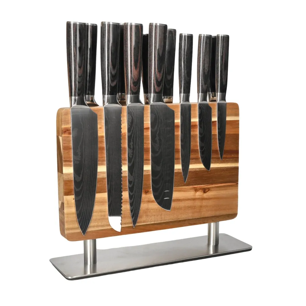 Shinrai Knives - Damascus Print 15-delige Messenset - Master collection XXL set + Blok