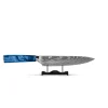 Shinrai Knives - Damascus Print Epoxy Sapphire 2-delige Messenset - Koksmes + Schilmes