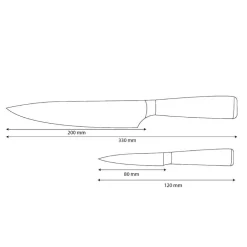 Shinrai Knives - Damascus Print Epoxy Sapphire 2-delige Messenset - Koksmes + Schilmes