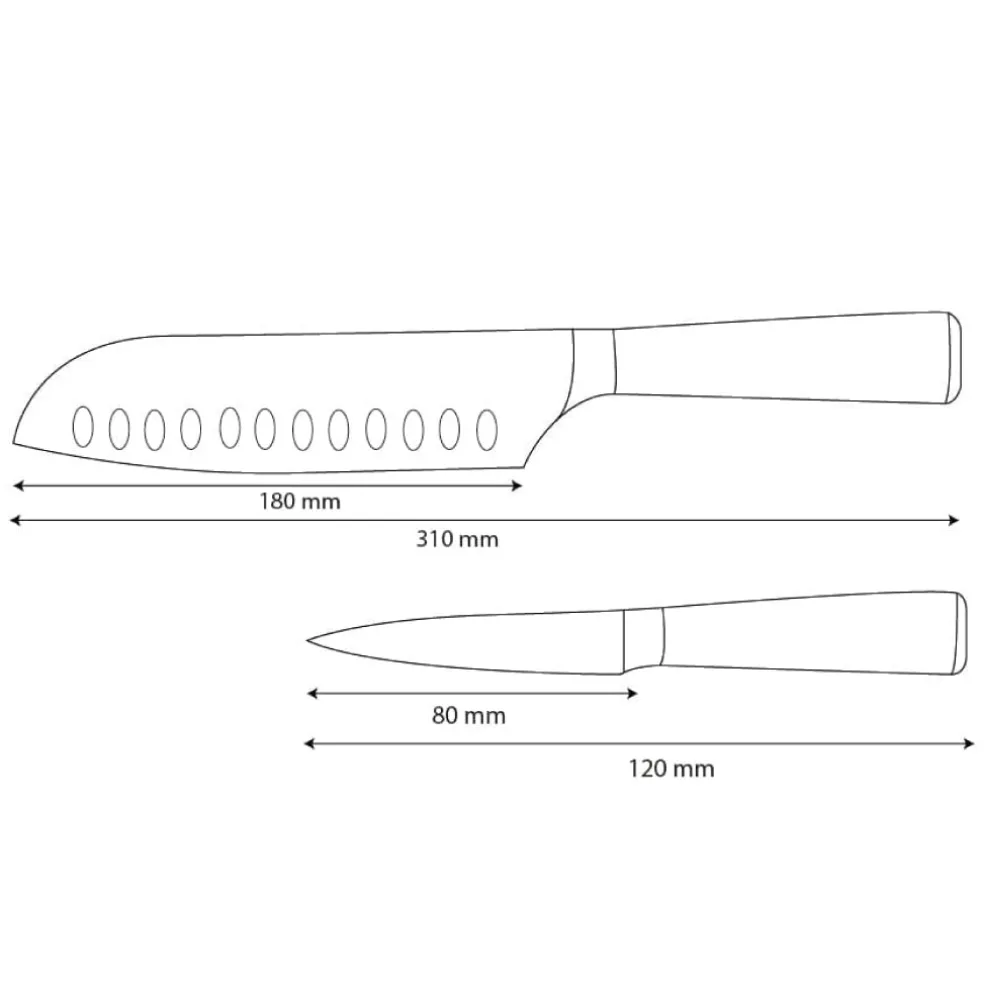 Shinrai Knives - Damascus Print 2-delige Messenset - Santoku + Schilmes