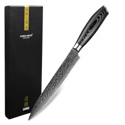 Shinrai Knives - Damast Pakka Wood Vleesmes 20 cm
