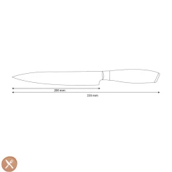 Shinrai Knives - Damast Pakka Wood Vleesmes 20 cm