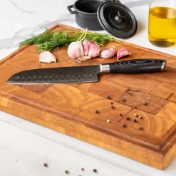 Shinrai Knives - Damast Pakka Wood 6-delige Messenset + Messenblok Stans