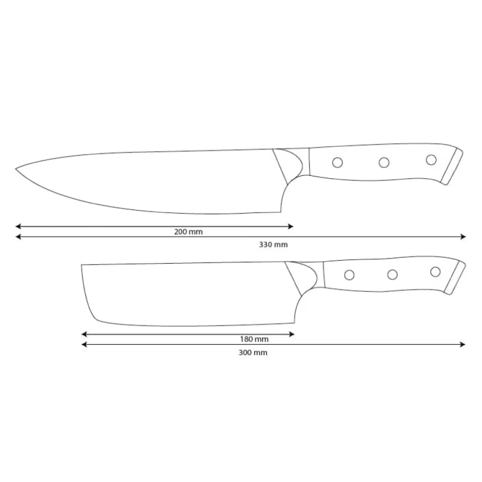 Shinrai Knives - Eclipse 2-delige Damascus Messenset - Koksmes + Nakiri