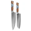 Shinrai Knives - Eclipse 2-delige Damascus Messenset - Koksmes + Santoku mes