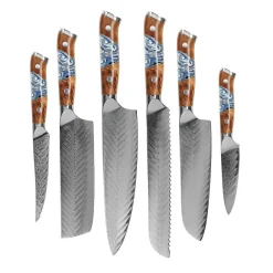 Shinrai Knives - Eclipse 6-delige Messenset + Messenblok Cito dubbelzijdig