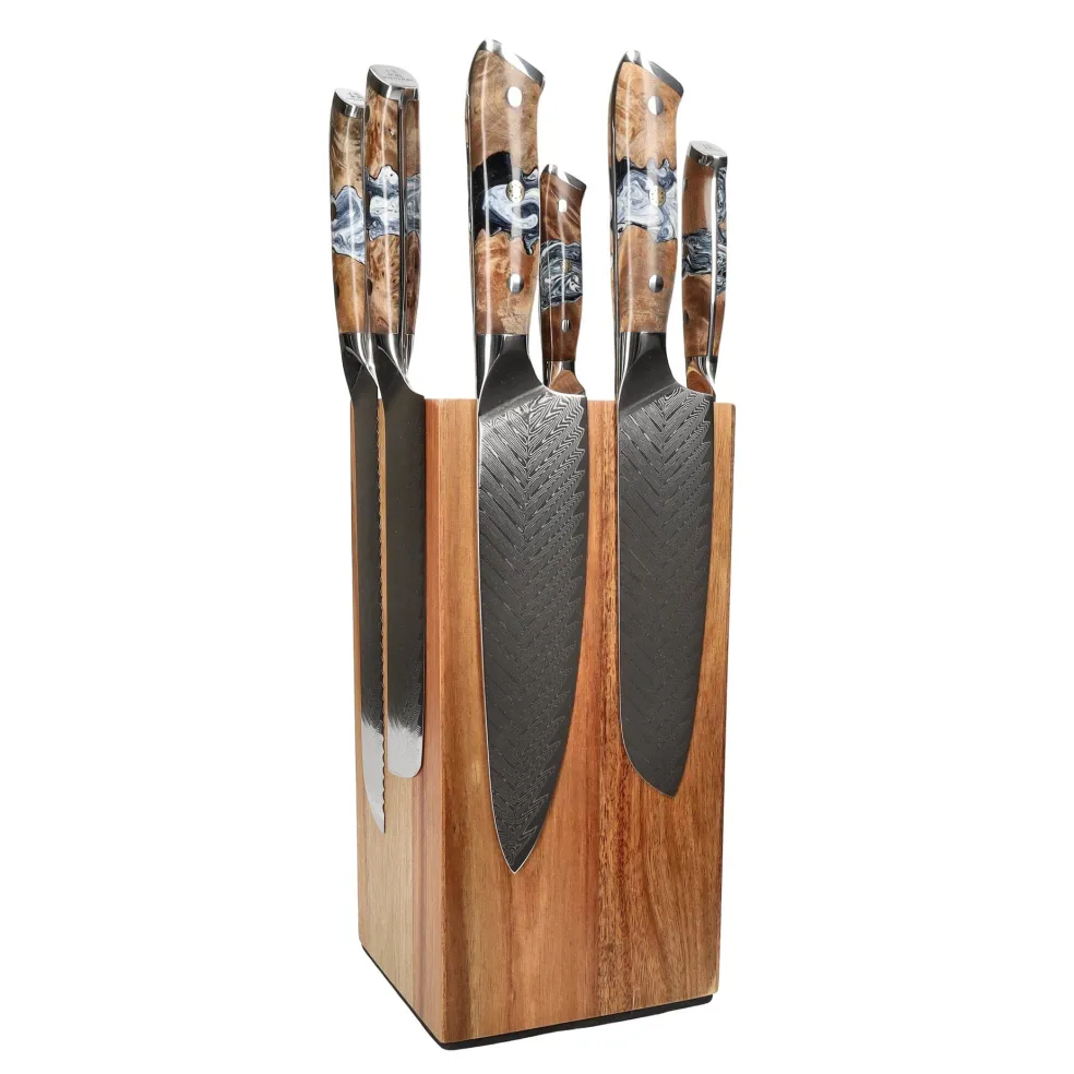 Shinrai Knives - Eclipse 6-delige Messenset + Messenblok Robur