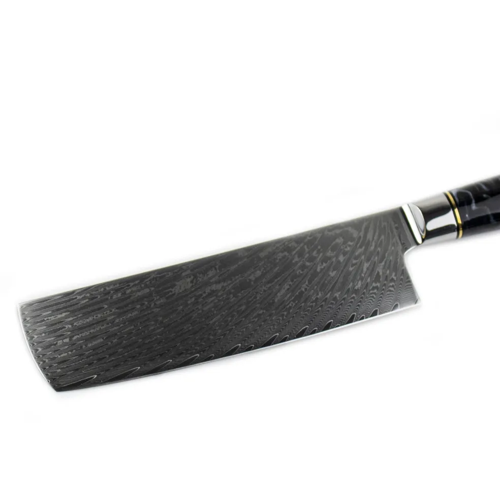 Shinrai Knives - Epoxy Onyx Damascus Nakiri mes 18 cm