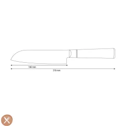 Shinrai Knives - Epoxy Onyx Damascus Santoku mes 18 cm