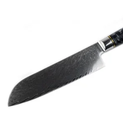Shinrai Knives - Epoxy Onyx 6-delige Damascus Messenset + Magnetisch Messenblok Dubbelzijdig - Zwart