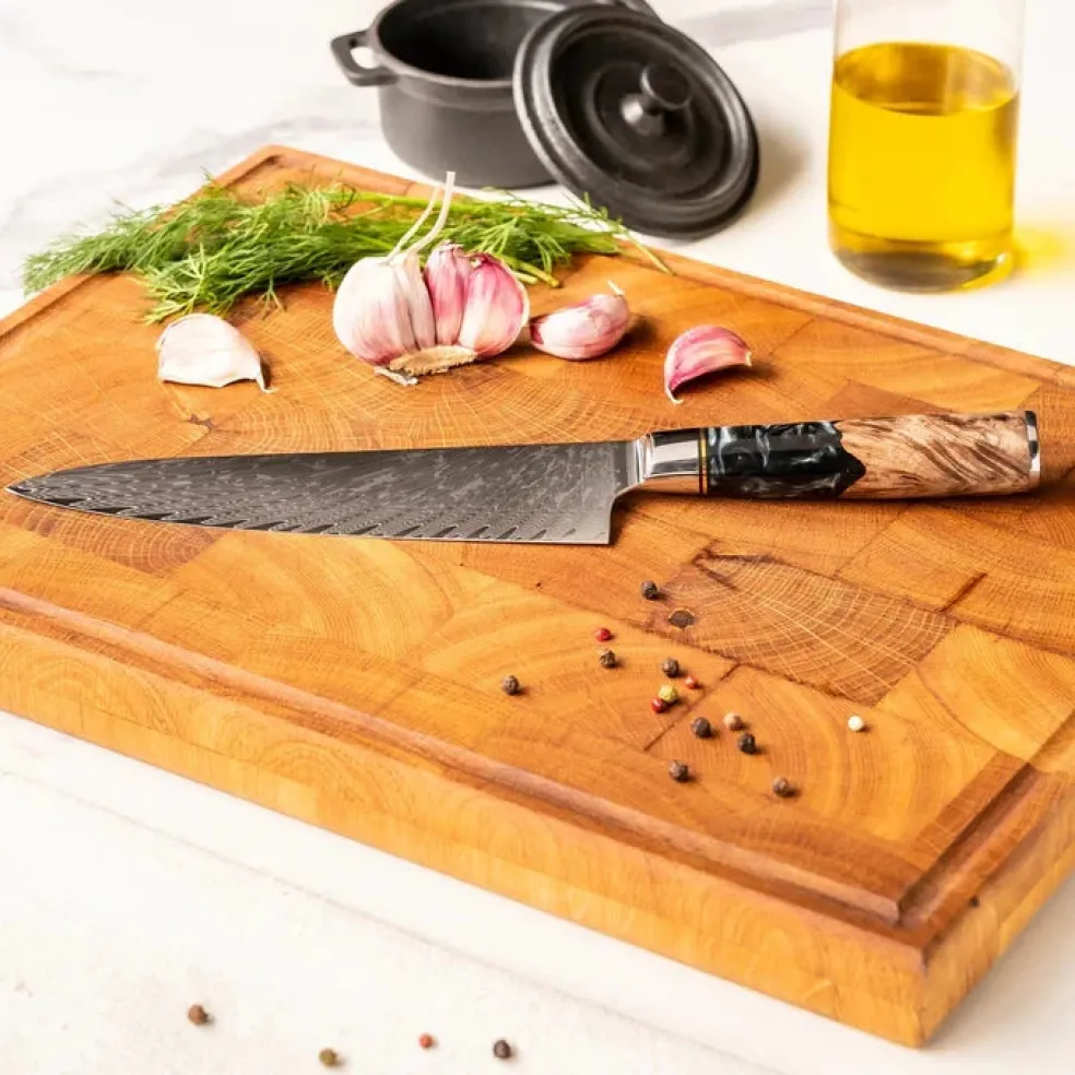 Shinrai Knives - Epoxy Onyx 6-delige Messenset + Messenblok Cito dubbelzijdig
