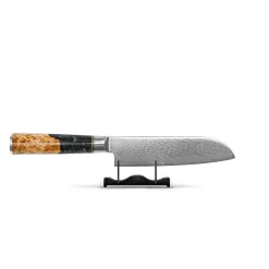 Shinrai Knives - Epoxy Onyx 2-delige Damascus Messenset - Koksmes + Santoku mes
