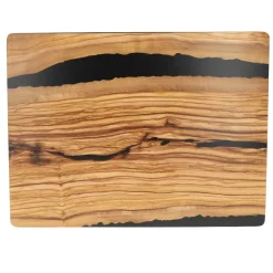 Shinrai Knives - Epoxy Onyx Snijplank Olijfhout - 40 x 30 x 3 cm