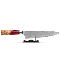 Shinrai Knives - Epoxy Ruby Damascus Koksmes 20 cm