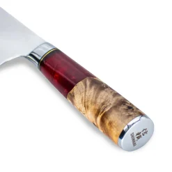 Shinrai Knives - Epoxy Ruby Damascus Koksmes 20 cm