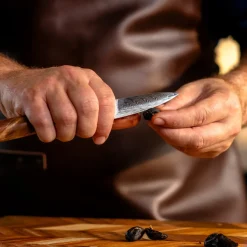 Shinrai Knives - Epoxy Sapphire 6-delige Damascus Messenset