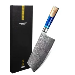 Shinrai Knives - Epoxy Sapphire Damascus Chinees Koksmes 19 cm