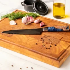 Shinrai Knives - Epoxy Sapphire 6-delige Messenset + Messenblok Cito dubbelzijdig