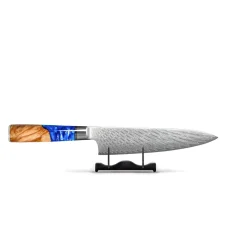 Shinrai Knives - Epoxy Sapphire 6-delige Messenset + Messenblok Stans