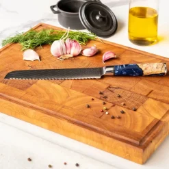 Shinrai Knives - Epoxy Sapphire 6-delige Messenset + Messenblok Stans