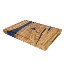 Shinrai Knives - Epoxy Sapphire Snijplank Olijfhout - 40 x 30 x 3 cm