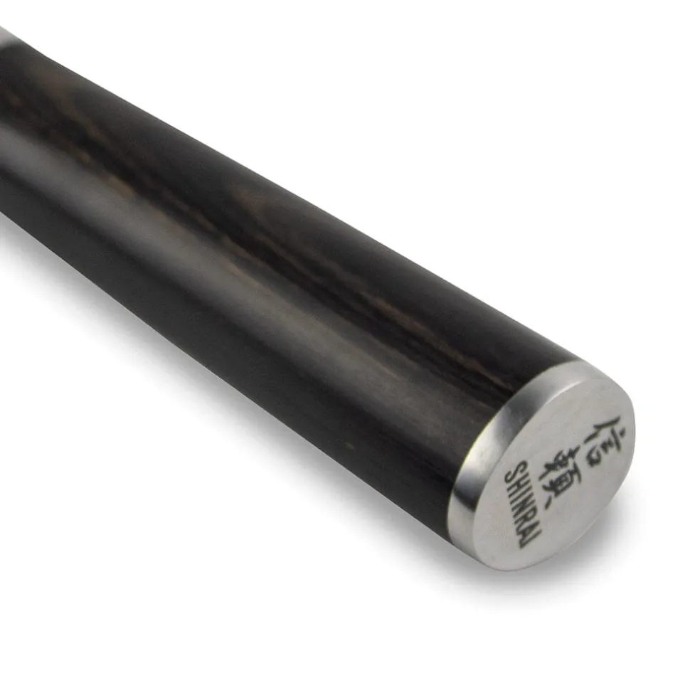Shinrai Knives - Hammered Damast BR 5-delige Messenset + Magnetisch Messenblok Scalae - Acacia