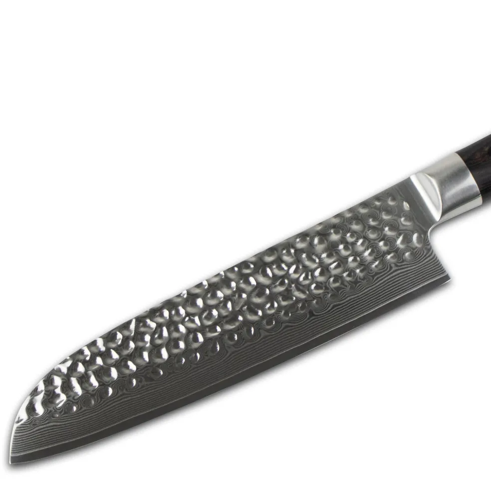 Shinrai Knives - Hammered Damast BR Santoku mes 18 cm