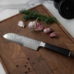 Shinrai Knives - Hammered Damast BR Santoku mes 18 cm