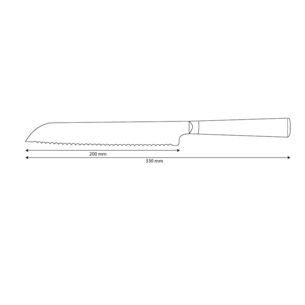 Shinrai Knives - Hammered Damast BR Broodmes 20 cm