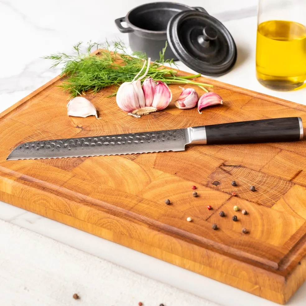 Shinrai Knives - Hammered Damast BR Broodmes 20 cm