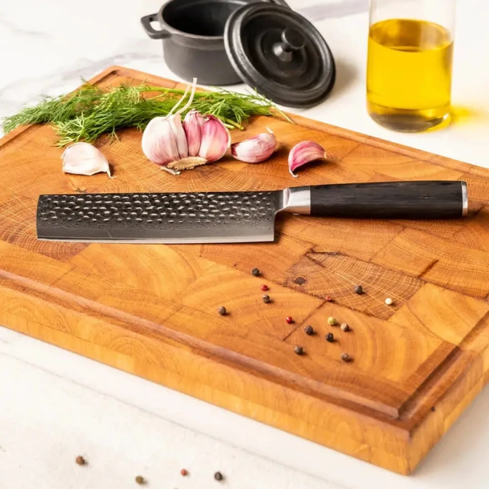 Shinrai Knives - Hammered Damast BR 5-delige Messenset + Messenblok Cito dubbelzijdig