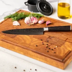 Shinrai Knives - Hammered Damast BR 5-delige Messenset + Messenblok Robur