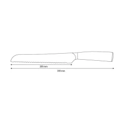 Shinrai Knives - Hammered RVS Broodmes 20 cm