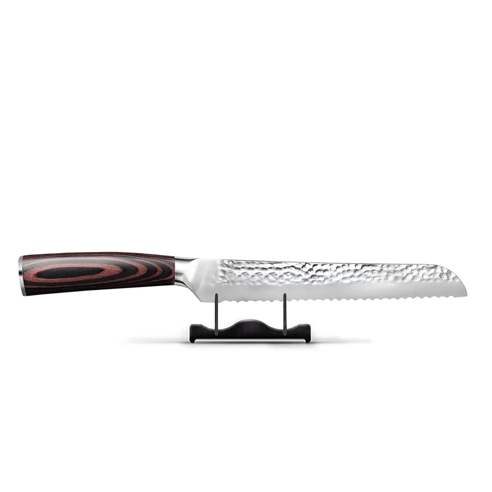 Shinrai Knives - Hammered RVS Broodmes 20 cm
