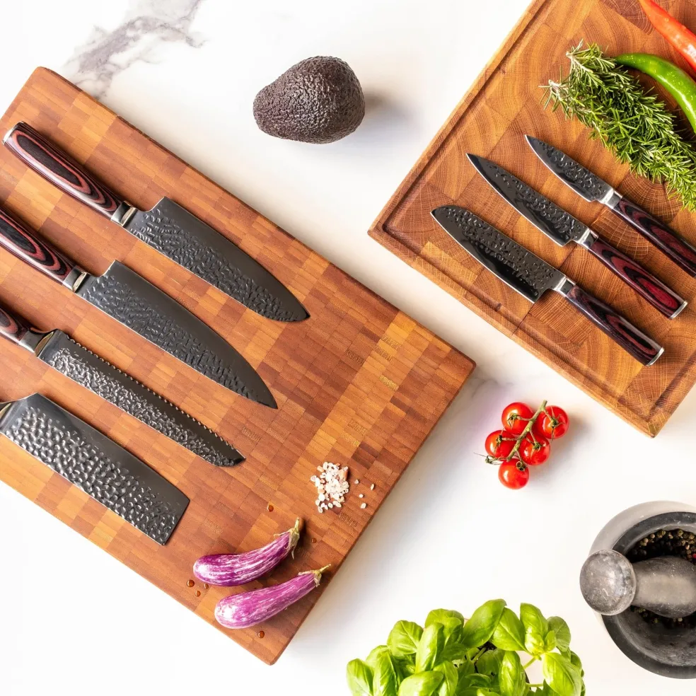 Shinrai Knives - Hammered RVS 6-delige Messenset