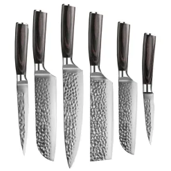 Shinrai Knives - Hammered RVS 6-delige Messenset