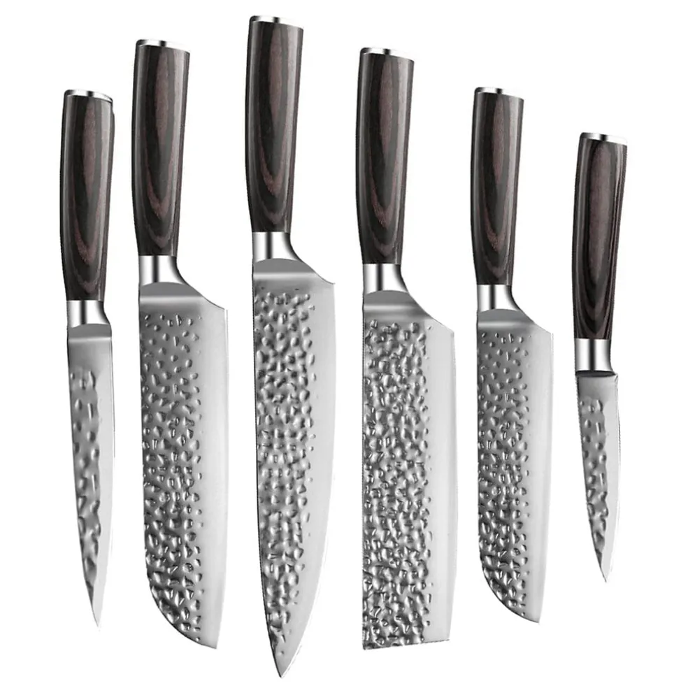 Shinrai Knives - Hammered RVS 6-delige Messenset